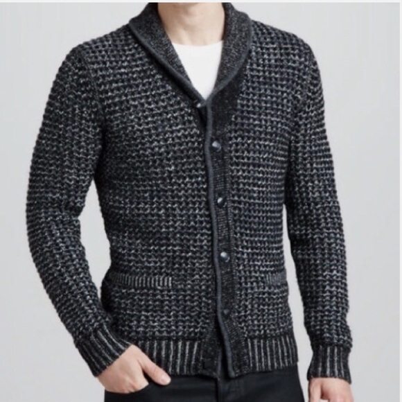 RAG & BONE Neiman Marcus Target Black Wool Cardigan Sweater Men's M - Picture 1 of 9